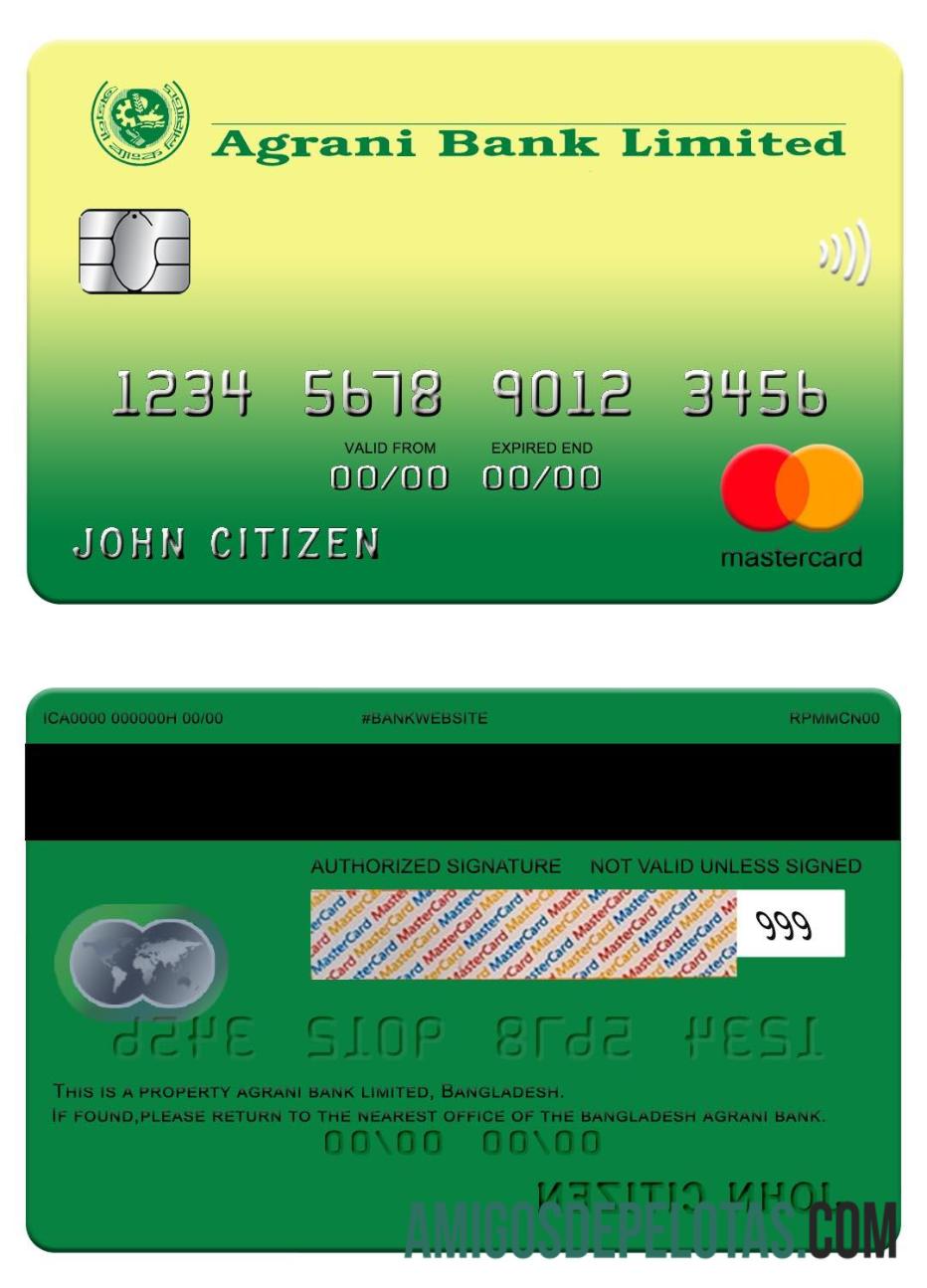 Mastercard do banco líder de Bangladesh modelo